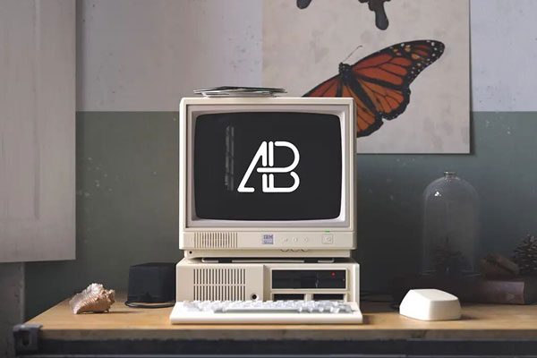 Retro Ibm Desktop Mockup FREE PSD