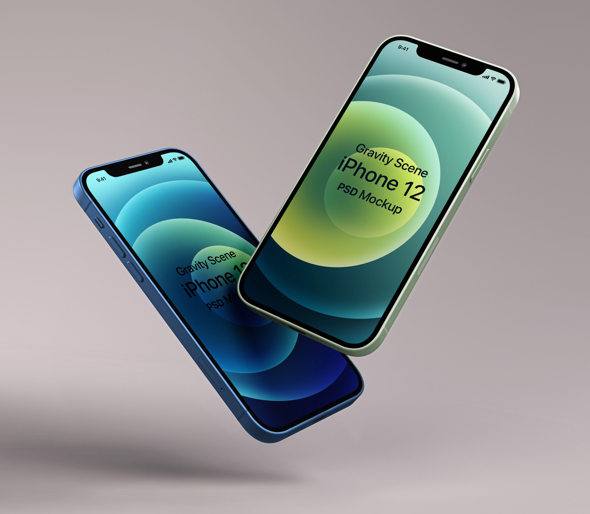 Set of Clean, Highly Detailed iPhone 12 Mockups FREE PSD