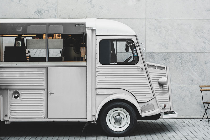Side View of a Vintage Citroen Food Truck Mockup FREE PSD