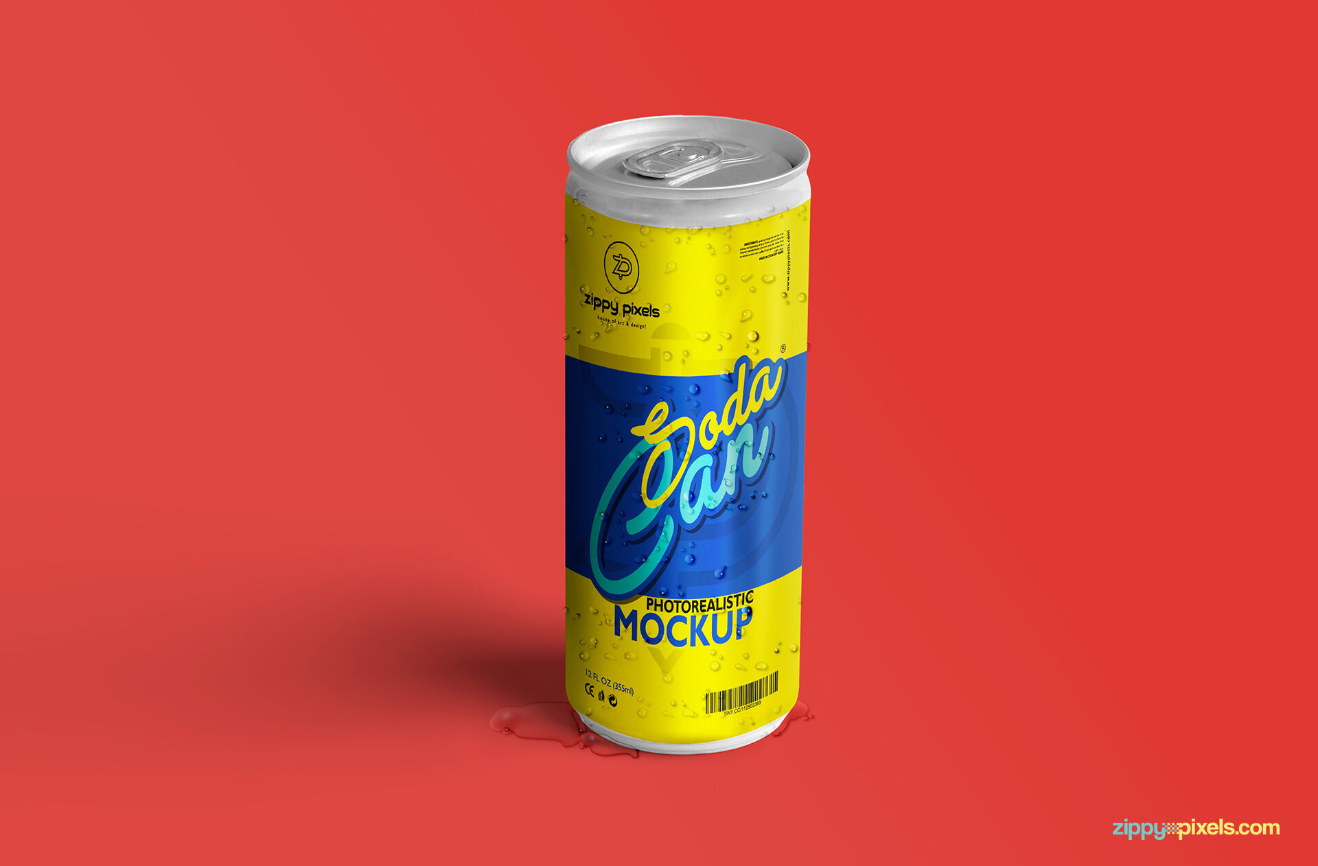 Soda Can Mockup from 6 Different Angle FREE PSD