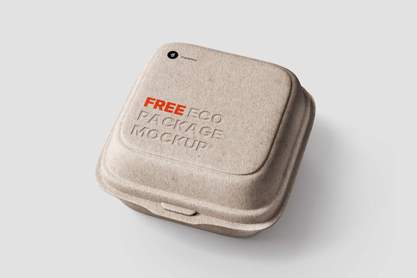 Square Eco-Friendly Package with Embossing Effect Mockup FREE PSD