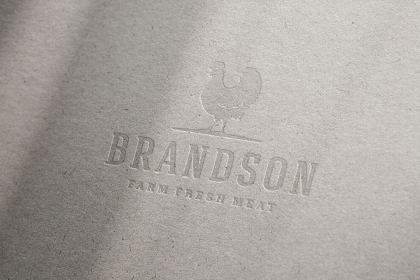 Stamped Letterpress Logo Mockup FREE PSD