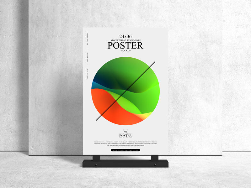 Standing Poster Mockup FREE PSD