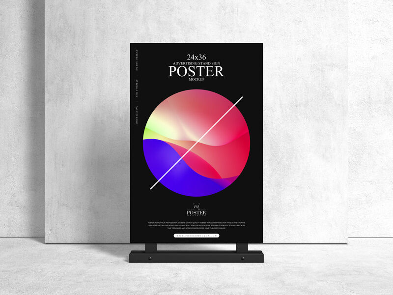 Standing Poster Mockup FREE PSD