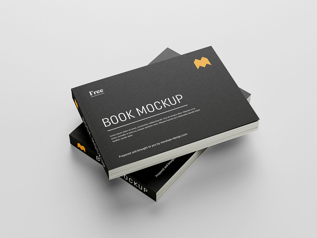 Two Books Mockup Above Each Other FREE PSD