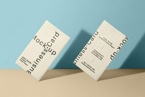Two Business Card Mockup With Realistic Shadows FREE PSD