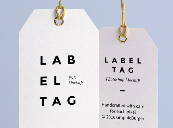Two Floating Paper Label Tags Mockup FREE PSD