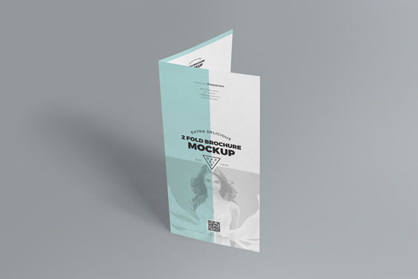 Two Fold Brochure Mockup With Infinite Customization Options FREE PSD