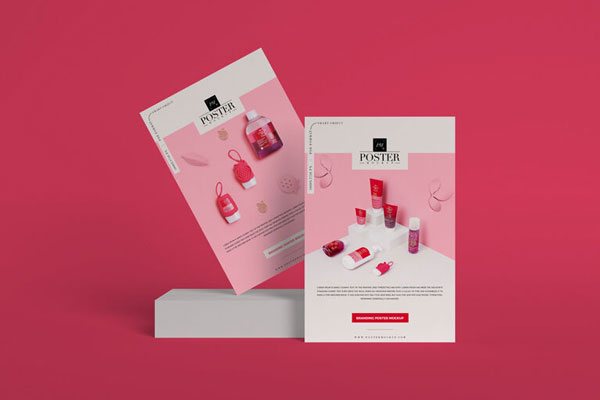 Two Standing Posters Mockup FREE PSD