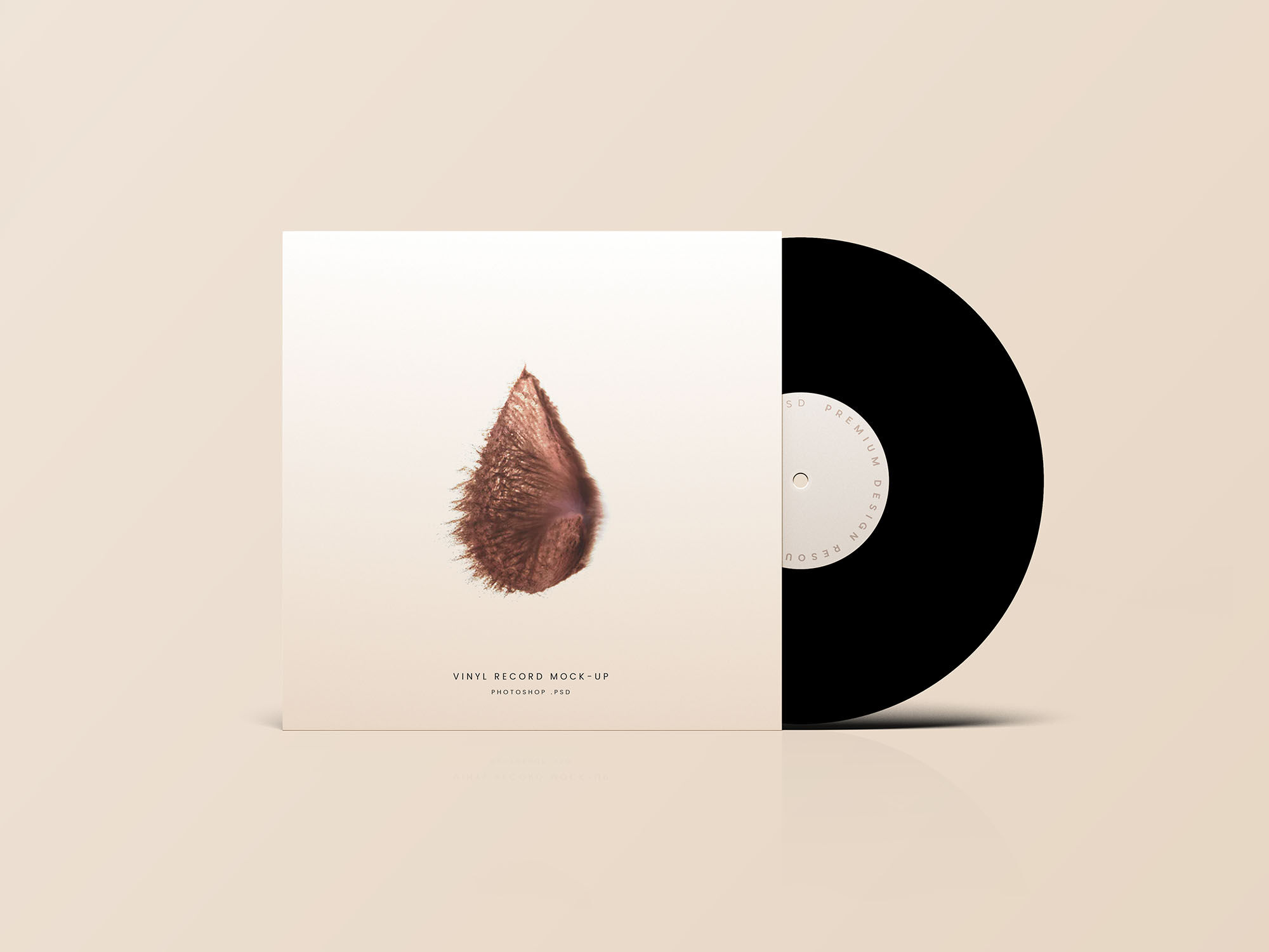 Vinyl Record with a case Mockup FREE PSD