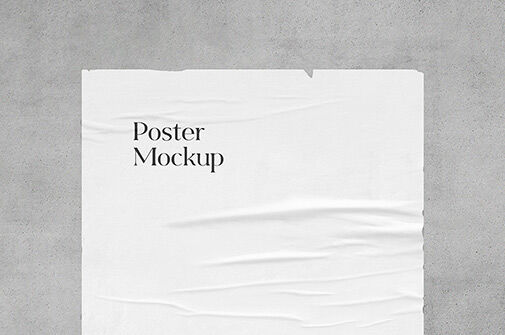 Wrinkled Poster Mockup Free PSD