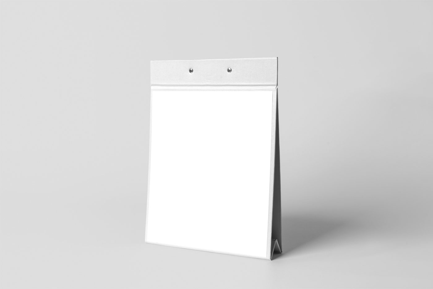 3/4 View of Menu Stand in a Solid Background Mockup FREE PSD