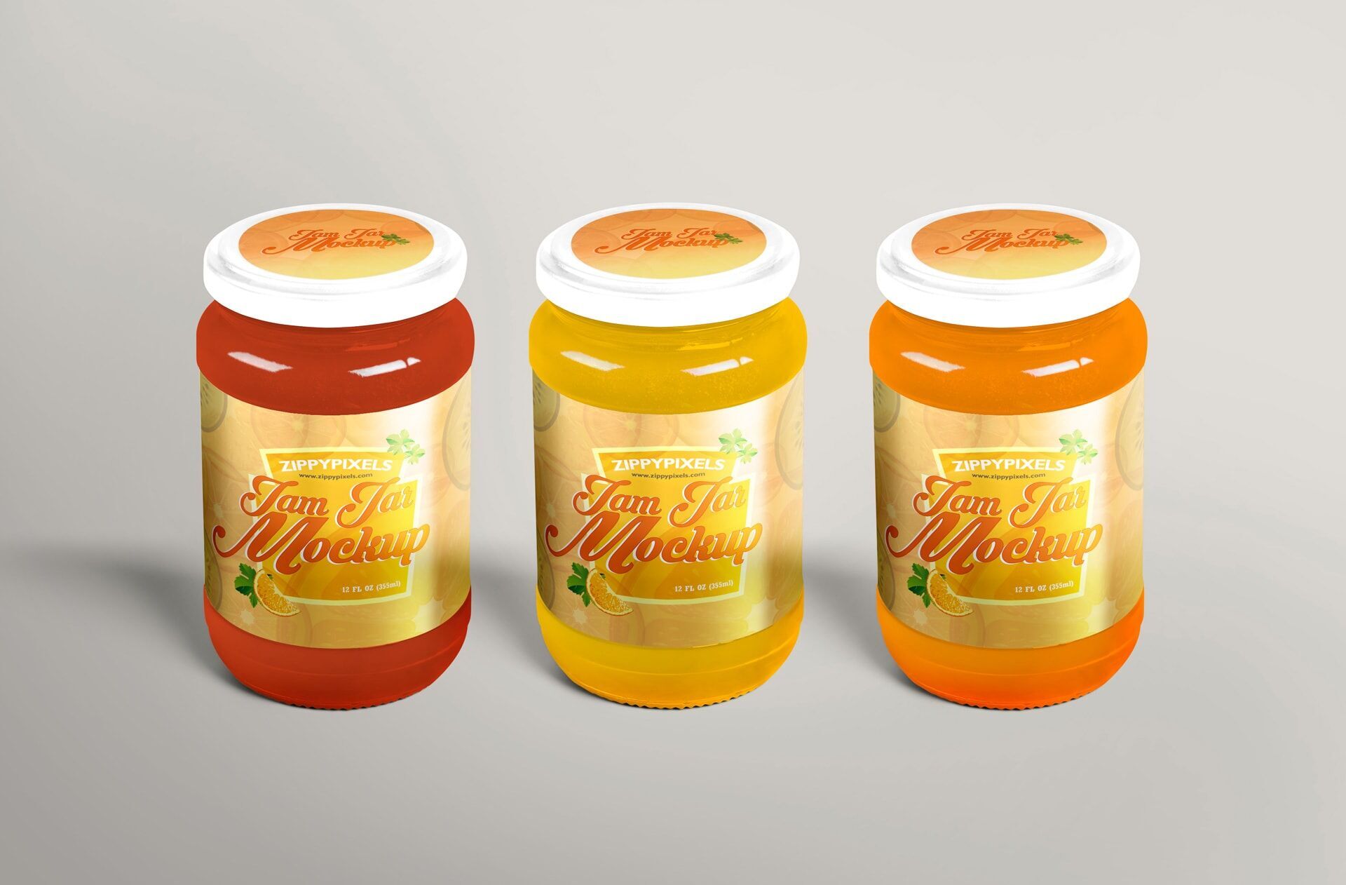 3 Standing Jar Mockup One in Front Two in the Back FREE PSD