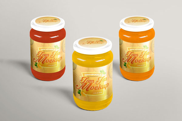 3 Standing Jar Mockup One in Front Two in the Back FREE PSD