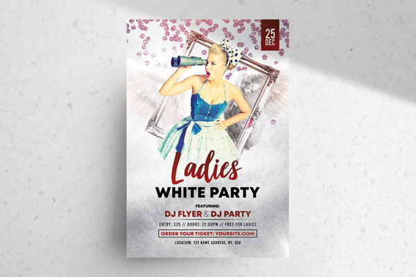 3D Abstract Ladies Party Flyer Template FREE PSD