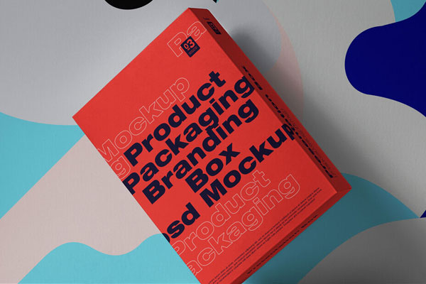 3D Tilted Box Packaging Mockup FREE PSD