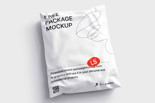 3D Wrinkled Postal Package Mockup FREE PSD