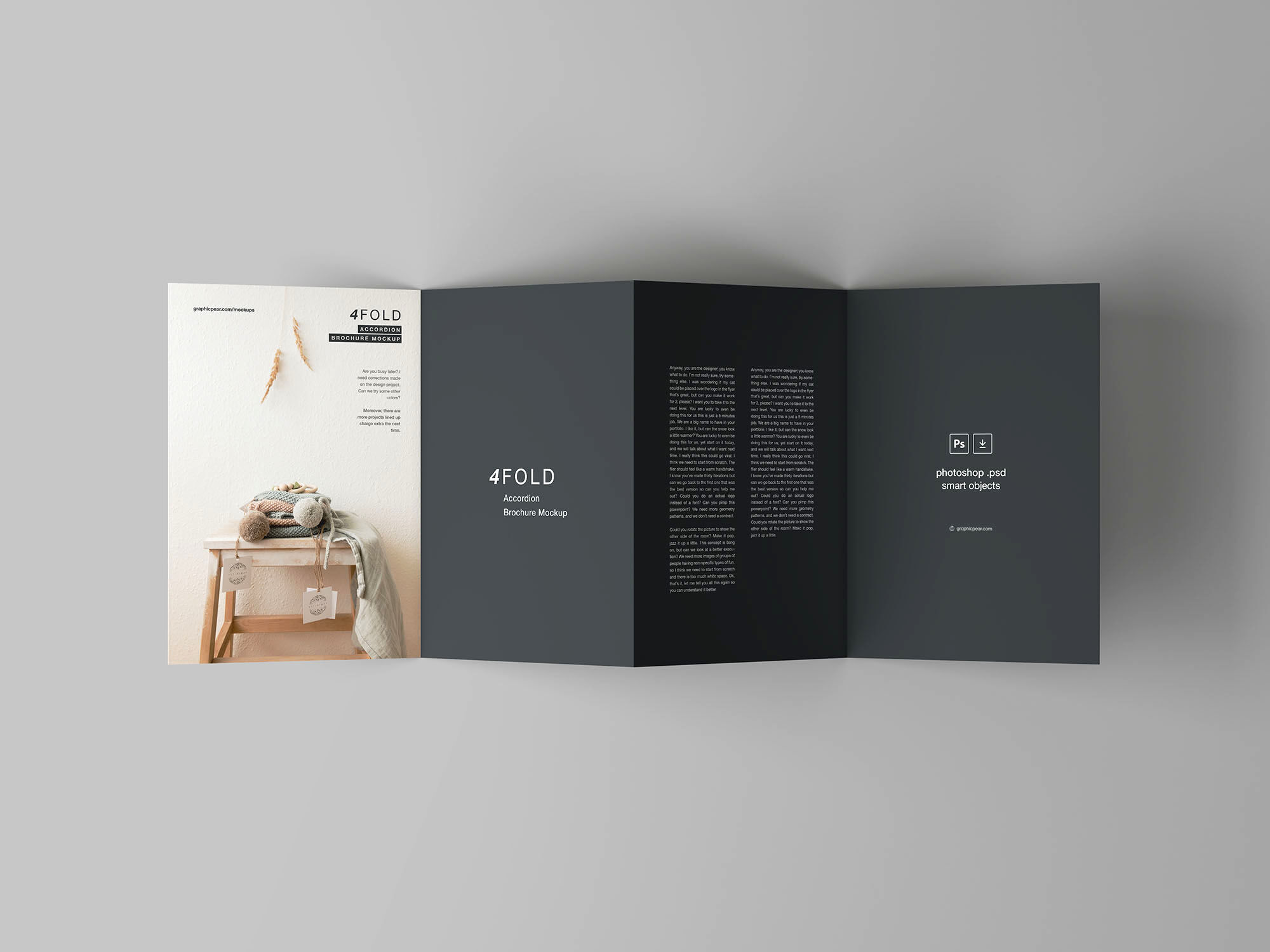 4 Fold Accordion Brochure Mockup Free Download | Resource Boy