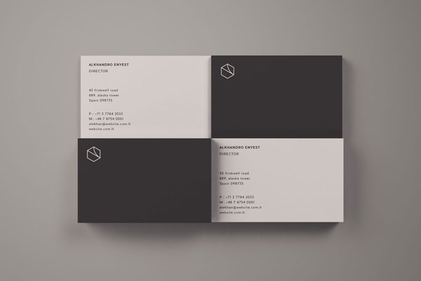 4 Groups Of Business Cards Mockup From Eye Bird View FREE PSD