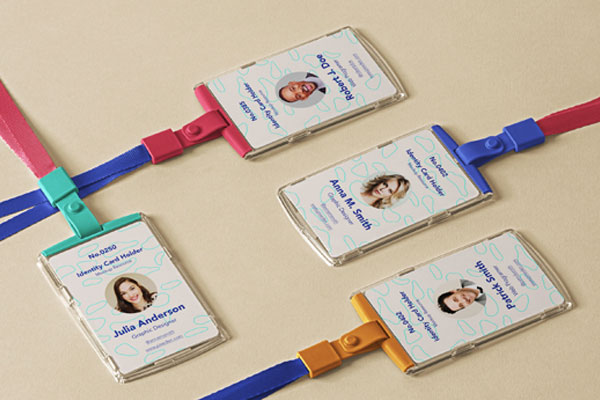 4 White ID Card holder Mockup Scene FREE PSD