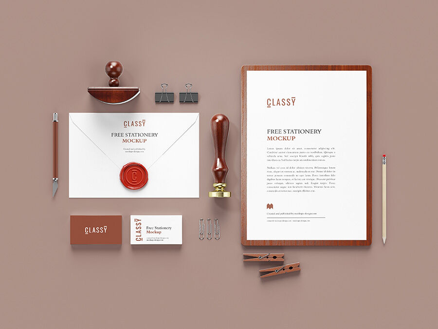 A Clean and Classy Stationery Mockup FREE PSD