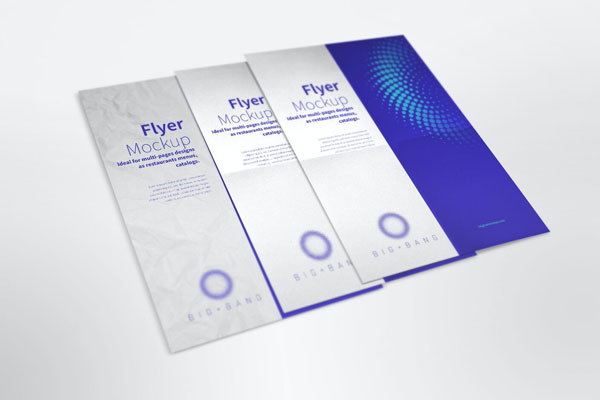 A Set Of Flyer Mockup From A Top View FREE PSD