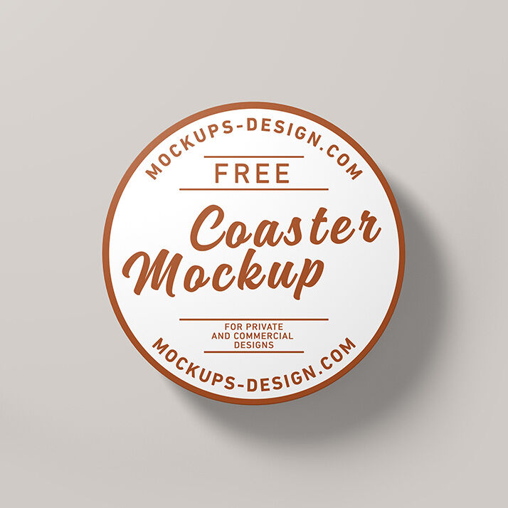 A Stack Of Round Coaster Mockup In Brown Color FREE PSD