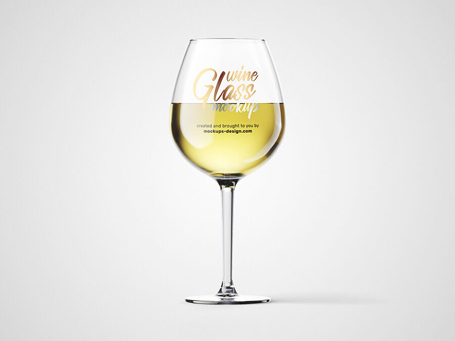 A Wine Glass Mockup for Red and White Wine FREE PSD