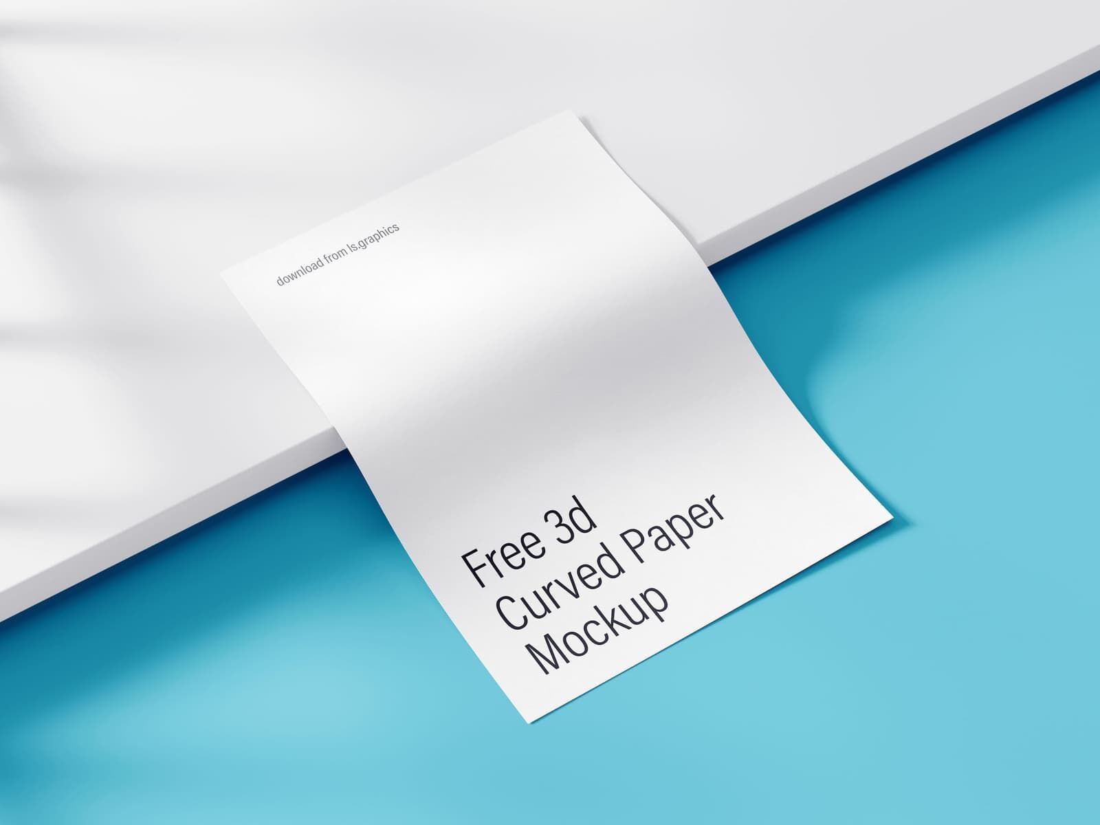 A4 or Letter Size Curved Paper Mockup FREE PSD