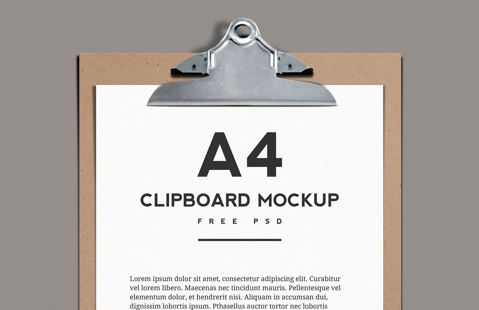 A4 Paper on a Clipboard Mockup FREE PSD