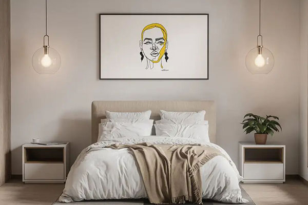 Above-Bed Modern Poster Mockup FREE PSD