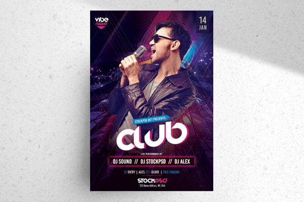 Abstract Club Vibe Night Flyer Template FREE PSD