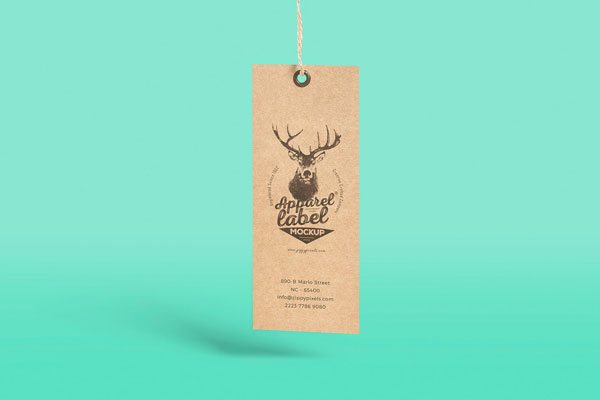 Apparel Label With A String Mockup FREE PSD