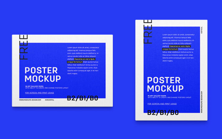 Art Gallery Mockup with variable layouts FREE PSD