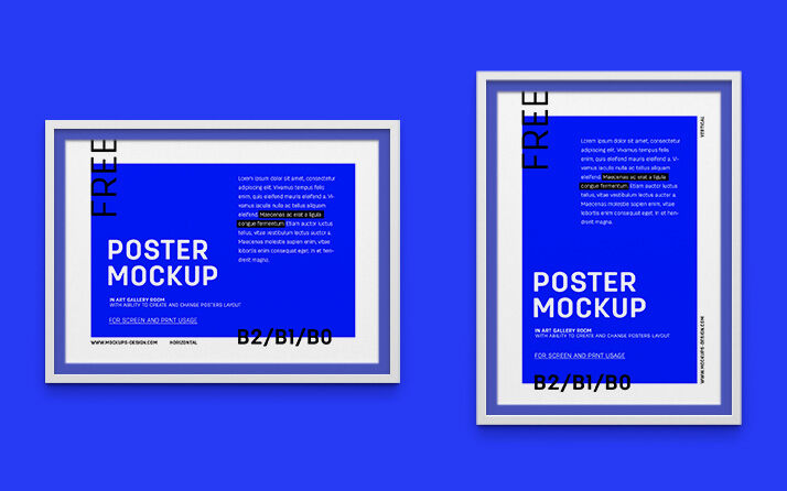 Art Gallery Mockup with variable layouts FREE PSD