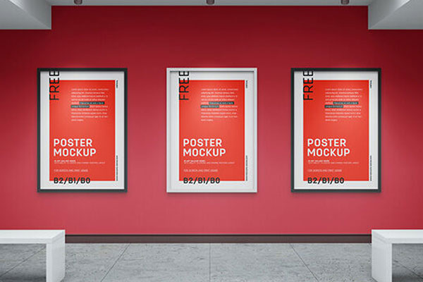 Art Gallery Mockup with variable layouts FREE PSD