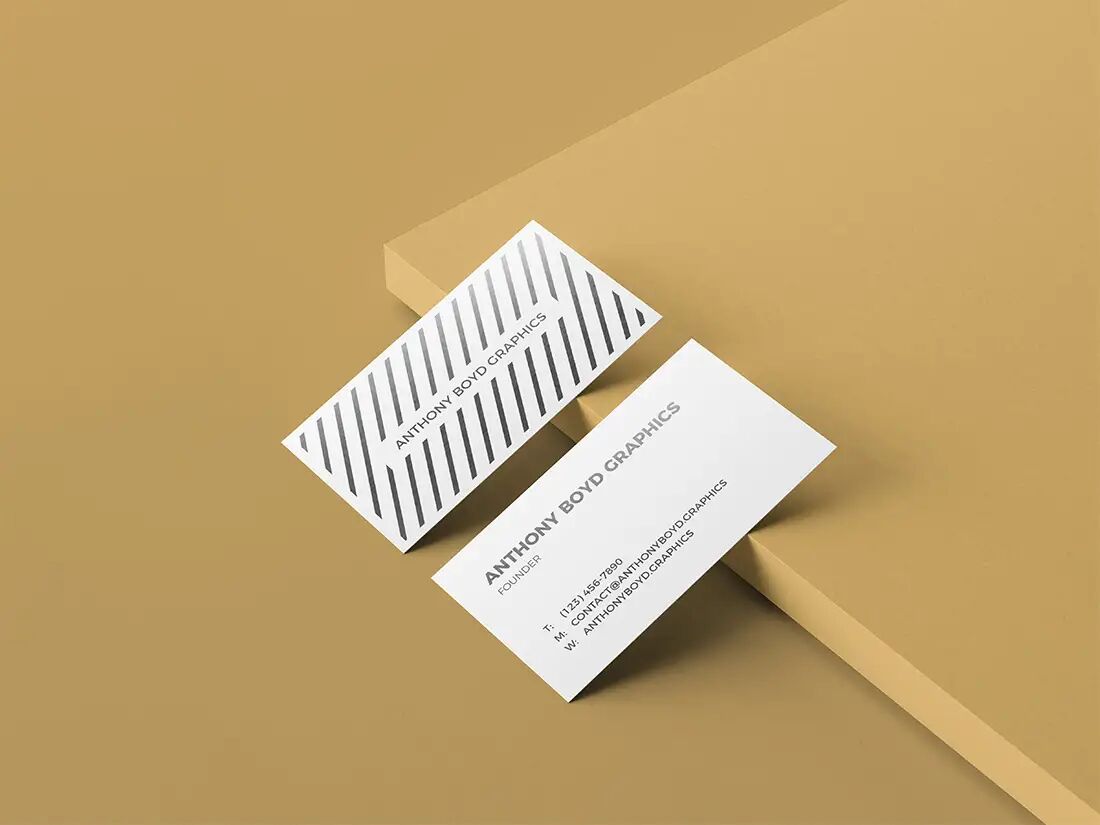 Back and Front Business Card Mockup FREE PSD