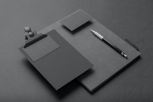 Black Branding Mockup Including Paper And Card FREE PSD