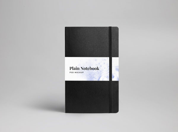 Black Classic Notebook Mockup FREE PSD
