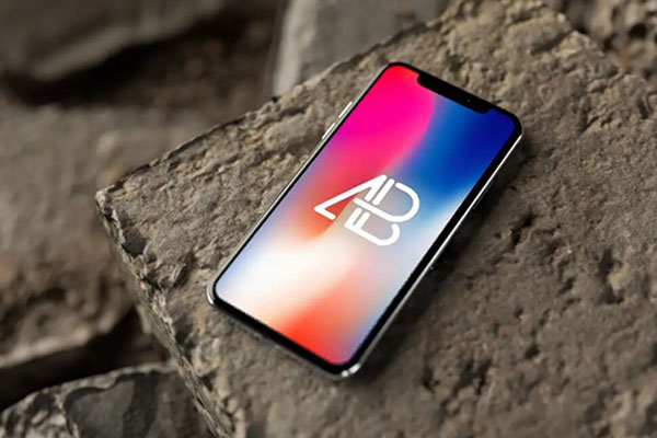 Black Iphone X Mockup On Rocks FREE PSD