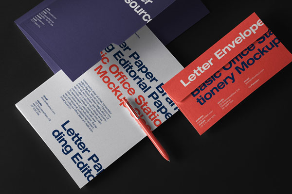 Branding Stationery Items Mockup Featuring A Paper And Folder FREE PSD