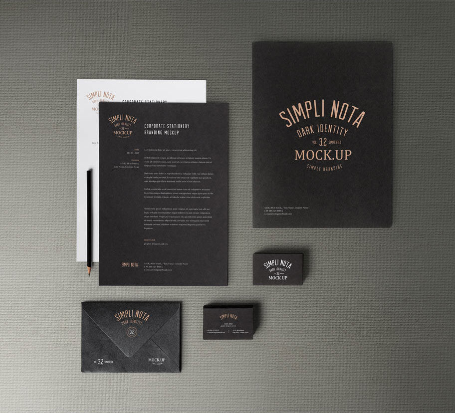 Branding Stationery Mockup Featuring Cards And Envelope FREE PSD