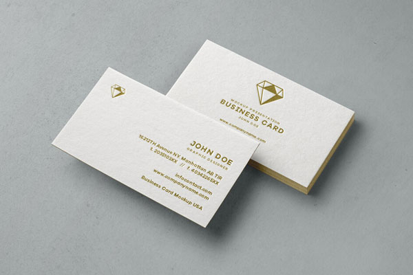 Business Card Mockup Featuring Front And Back View FREE PSD