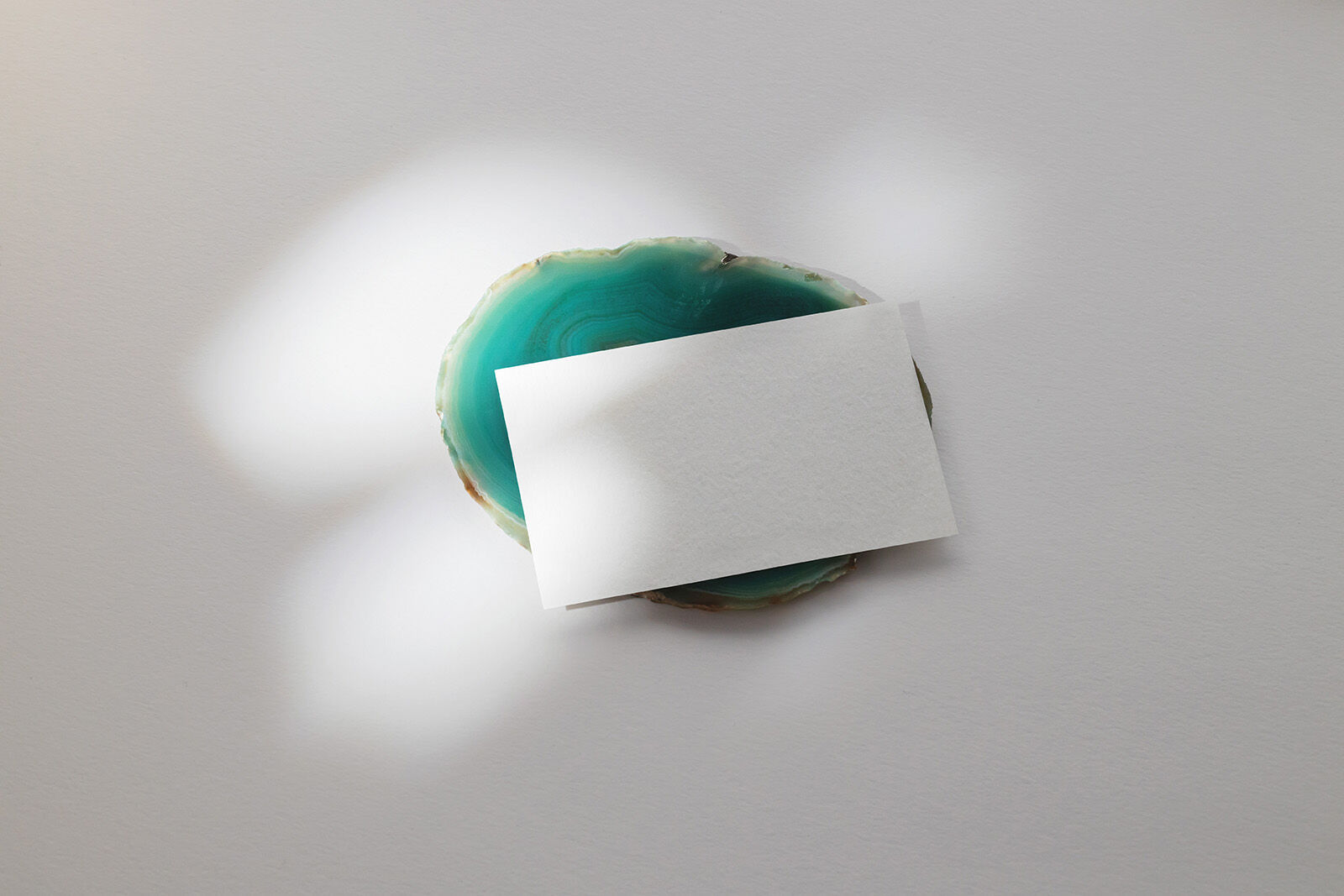 Business Card On Green Agate Mockup FREE PSD