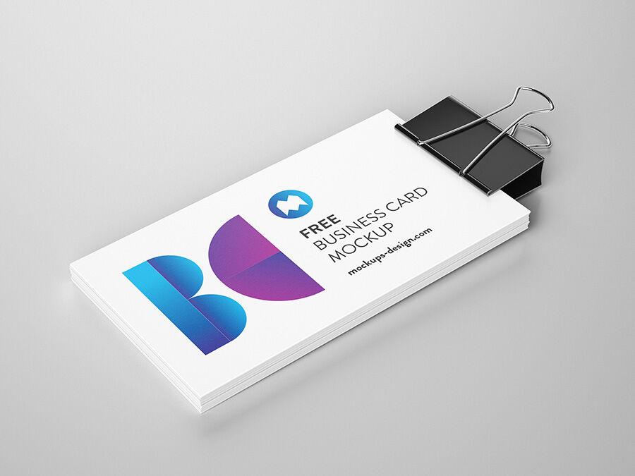 Business Card With Foldback Clip Mockup FREE PSD