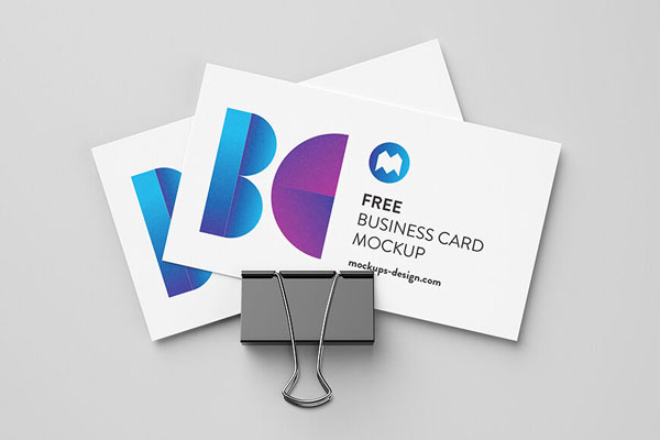 Business Card With Foldback Clip Mockup FREE PSD