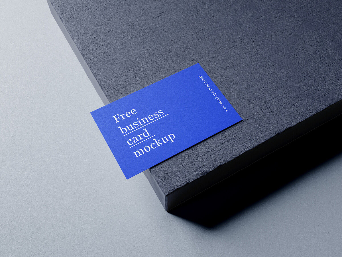 Business Cards Mockup with darkblue background FREE PSD