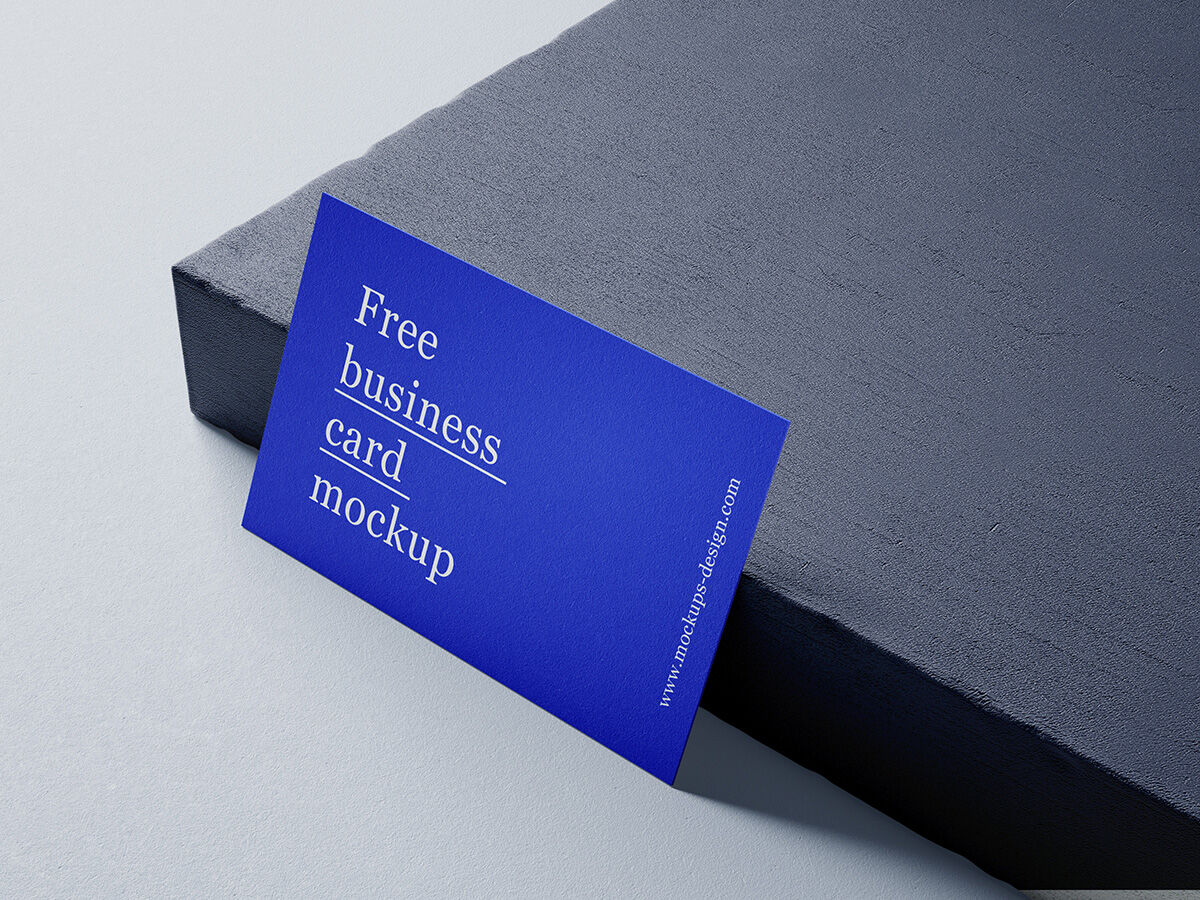Business Cards Mockup with darkblue background FREE PSD