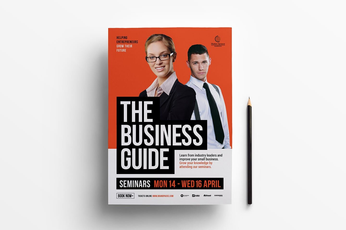 Business Seminar Flyer And DL Cards Templates Featuring Orange Theme ...