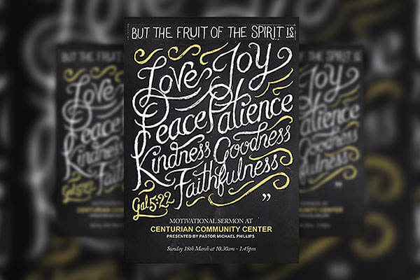 Christian Event Flyer Template Including Inspirational Quote FREE PSD
